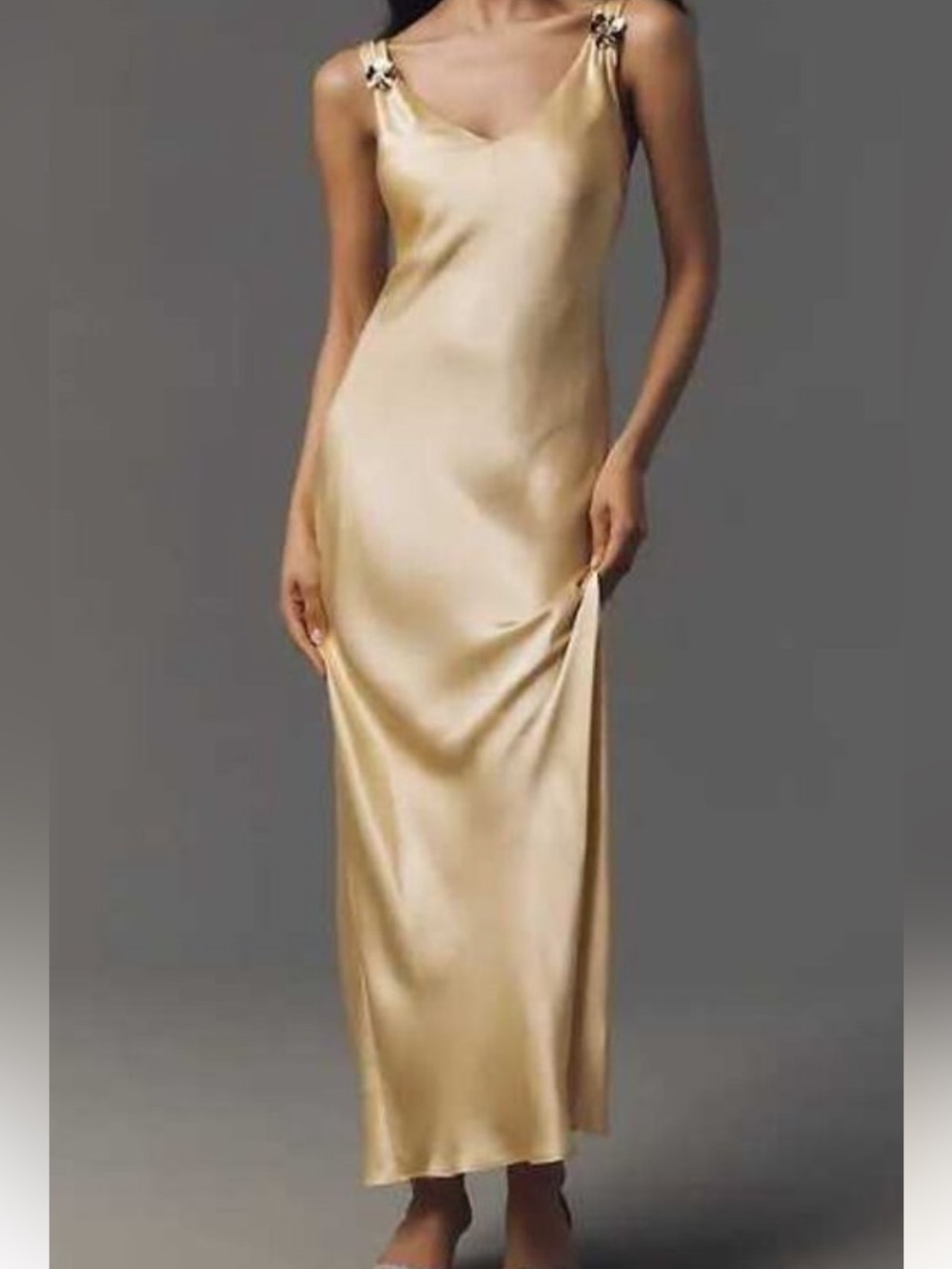 Yellow Satin Slip Dress